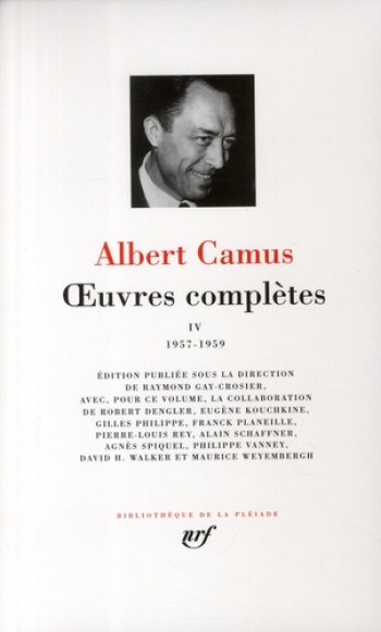 OEUVRES COMPLETES T.4  -  1957-1959 - CAMUS ALBERT - GALLIMARD