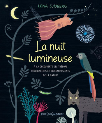 LA NUIT LUMINEUSE  -  A LA DECOUVERTE DES TRESORS FLUORESCENTS ET BIOLUMINESCENTS DE LA NATURE - SJOBERG - RUE DU MONDE