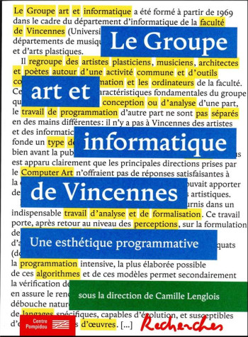 COLLECTION RECHERCHES N 2 -  GAIV (GROUPE ART ET INFORMATIQUE DE VINCENNES) - LENGLOIS CAMILLE - CENTRE POMPIDOU