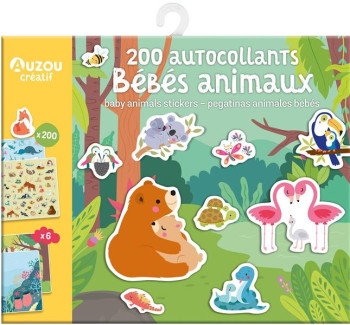 200 AUTOCOLLANTS BEBES ANIMAUX - WILMINK INGA - NC