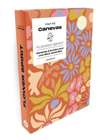 MON KIT CANEVAS : FLOWER SPIRIT  -  CANEVAS A BRODER POUR UNE DECO SEVENTIES - COLLECTIF - NC