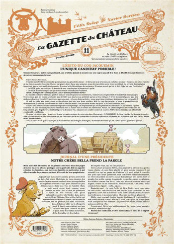 LE CHATEAU DES ANIMAUX  -  LA GAZETTE DU CHATEAU N.11 - DELEP/DORISON - CASTERMAN