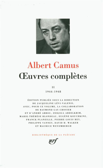 OEUVRES COMPLETES - VOL02 - 1944-1948 - CAMUS ALBERT - GALLIMARD