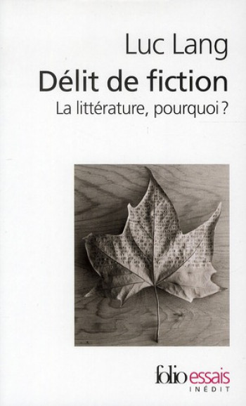 DELIT DE FICTION - LA LITTERATURE, POURQUOI ? - LANG LUC - GALLIMARD