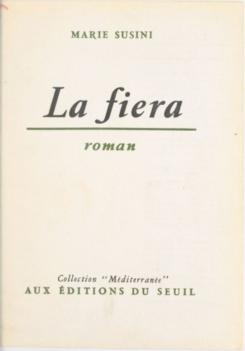 LA FIERA - Marie Susini - SEUIL