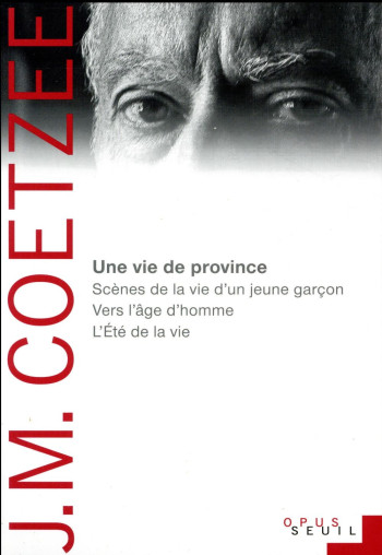 UNE VIE DE PROVINCE - SCENES DE LA VIE D'UN JEUNE GARCON, VERS L'AGE D'HOMME, LETE DE LA VIE - COETZEE J. M. - SEUIL