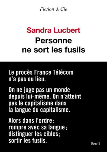 PERSONNE NE SORT LES FUSILS - LUCBERT SANDRA - SEUIL