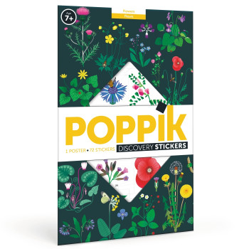 POPPIK LES FLEURS - 1 POSTER + 72 STICKERS REPOSITIONNABLES - BRUNELLIERE/POPPIK - BAYARD JEUX