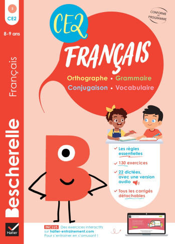 BESCHERELLE - MON CAHIER D'ENTRAÎNEMENT EN FRANÇAIS CE2  - 8 ANS - GAU CATHERINE - HATIER