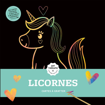 CARTES A GRATTER ART-THERAPIE LICORNES - COLLECTIF - HACHETTE HEROES