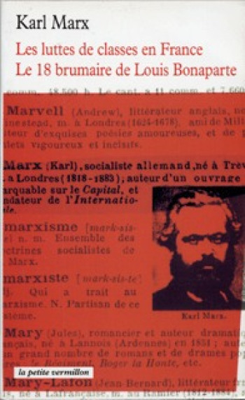 LES LUTTES DE CLASSES EN FRANCE, 1848-1850 - LE 18 BRUMAIRE DE LOUIS BONAPARTE - MARX KARL - TABLE RONDE