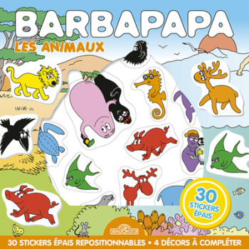 BARBAPAPA - POCHETTE DE STICKERS REPOSITIONNABLES - LES ANIMAUX - TAYLOR - DRAGON D OR