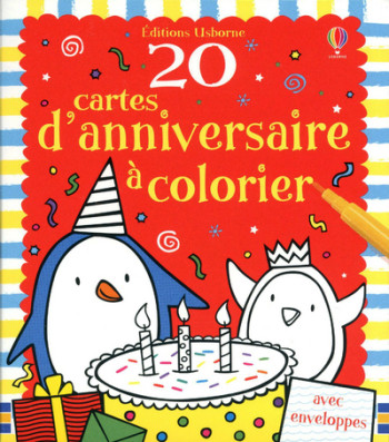 20 cartes d'anniversaire à colorier -  Collectif - USBORNE