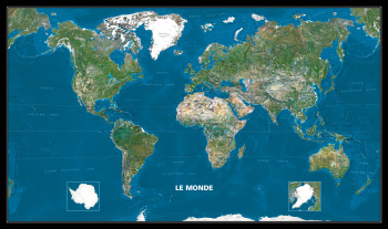 Carte Le Monde vu de l'Espace (plastifiée - sous tube) - XXX - MICHELIN