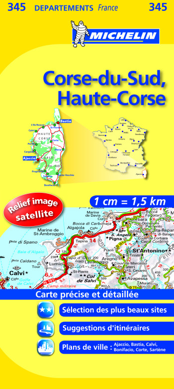 CARTE ROUTIERE 345 CORSE DU SUD/HAUTE CORSE - XXX - MICHELIN