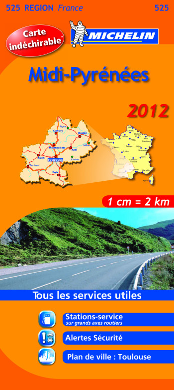 CARTE ROUTIERE 525 MIDI PYRENEES HR 2012 - XXX - MICHELIN