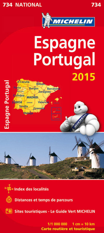 CARTE NATIONALE ESPAGNE, PORTUGAL 2015 - XXX - MICHELIN