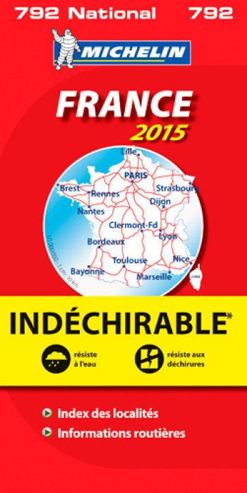 Carte Nationale France 2015 - Indéchirable - XXX - MICHELIN