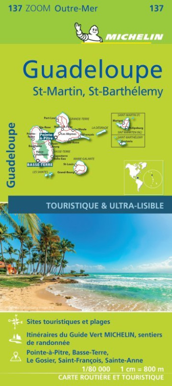 Carte Zoom Guadeloupe - St-Martin - St-Barthélemy - XXX - MICHELIN