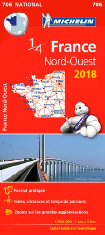 CARTE NATIONALE 706 FRANCE NORD-OUEST 2018 - XXX - MICHELIN