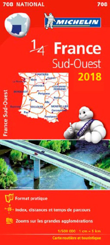 CARTE NATIONALE 708 FRANCE SUD-OUEST 2018 - XXX - MICHELIN