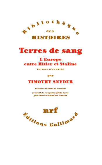 Terres de sang - Timothy Snyder - GALLIMARD