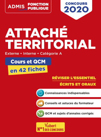 Attaché territorial - Catégorie A - Cours et QCM en 42 fiches - Olivier Bellégo - VUIBERT