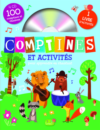 COMPTINES ET ACTIVITES + 4 CD AUDIO (100 CHANSONS) -  Collectif - 1 2 3 SOLEIL