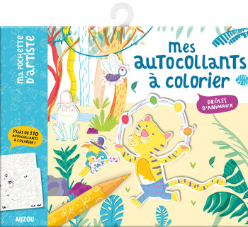 MA POCHETTE D'ARTISTE - MES AUTOCOLLANTS À COLORIER - DRÔLES D'ANIMAUX -  COCO ZOOL - AUZOU