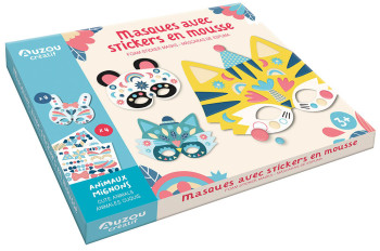 MON COFFRET D'ARTISTE - MASQUES AVEC STICKERS EN MOUSSE - ANIMAUX MIGNONS - Michelle CARLSLUND - AUZOU