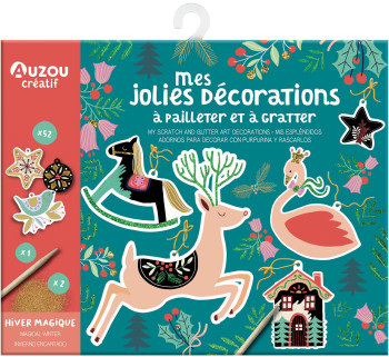 MA POCHETTE D'ARTISTE - MES JOLIES DÉCORATIONS À PAILLETER ET À GRATTER - HIVER MAGIQUE - Feena BROOKS - AUZOU