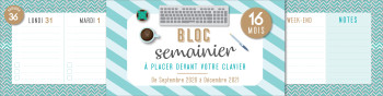 Semainier bloc clavier 2020-2021 -  Editions 365 - 365 PARIS