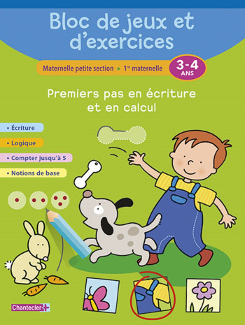 BLOC DE JEUX ET D'EXERCICES - PREMIERS PAS EN ECRITURE (3-4) -  Collectif - CHANTECLER