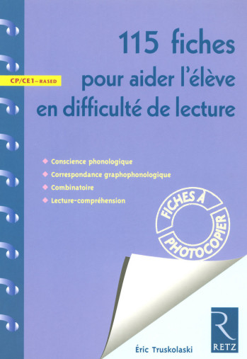 115 fiches pour aider l'élève en difficulté de lecture - Jean-Claude Caron - RETZ