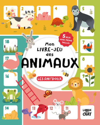 Mon livre-jeu des animaux - Les ani'doux - 5 jeux avec pions inclus - Mad Pillow - LANGUE AU CHAT