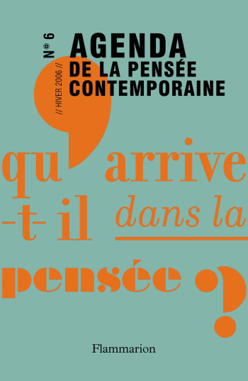 Agenda de la pensée contemporaine - François Jullien - FLAMMARION