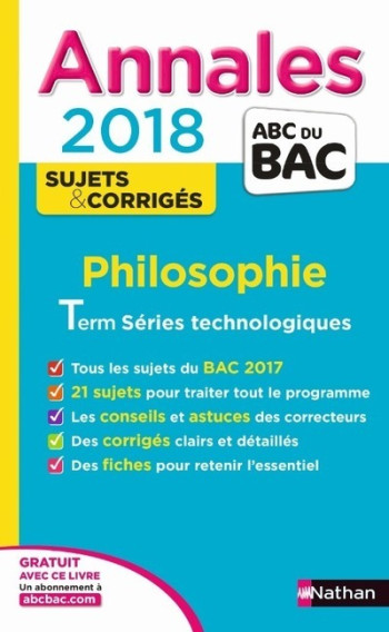 Annales Bac philo STMG - Corrigés 2018 - Katy Grissault - NATHAN