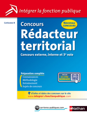 CONCOURS REDACTEUR TERRITORIAL N18 CATEGORIE B (INTEGRER LA FONCTION PUBLIQUE) 2012 - Pascal Tuccinardi - NATHAN