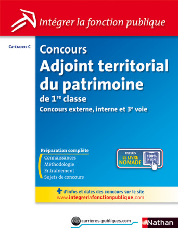 Concours Adjoint territorial du patrimoine de 1re classe Catégorie C - Intégrer la fonction publique - Thomas Barris - NATHAN