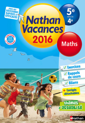 Cahier de Vacances 2016 Collège Monomatière Maths 5è/4è - Jean-Paul Louis - NATHAN