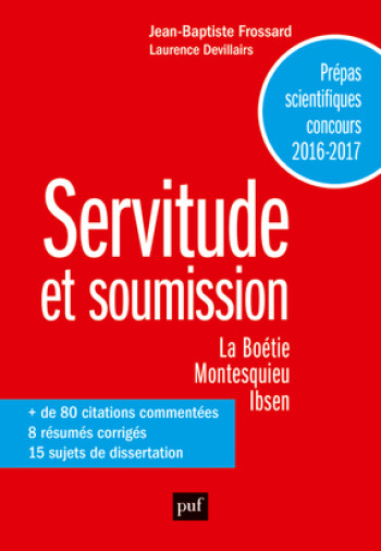 Servitude et soumission - Jean-Baptiste Frossard - PUF