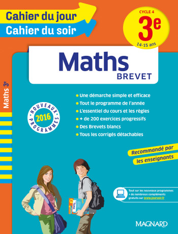 Cahier du Jour/Cahier du Soir - Maths 3e - XXX - MAGNARD