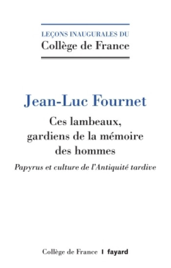 Ces lambeaux, gardiens de la mémoire des hommes - Jean-Luc Fournet - FAYARD