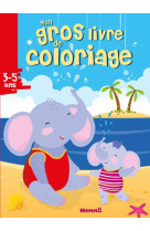 Mon gros livre de coloriage (elephants a la plage)