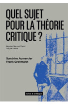 Quel sujet pour la theorie critique ? - aiguiser marx et freud laun par laautre