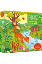 La foret - mon petit coffret livre et 3 puzzles - des 3 ans