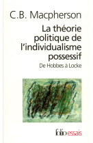 La theorie politique de l'individualisme possessif - de hobbes a locke