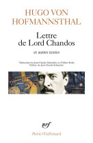 Lettre de lord chandos et autres textes sur la poesie