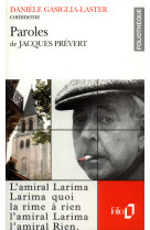 Paroles de jacques prevert (essai et dossier)