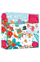 L'hiver en fete : mon petit coffret livre et 3 puzzles